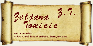 Željana Tomičić vizit kartica